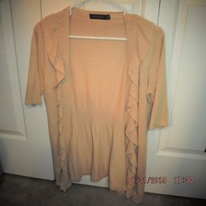 Beige/Peach 3/4 sleeved lightweight sweater